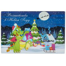 Доска разделочная стекло, прямоуг. 30*20см, Волшебства в Новом Году