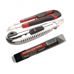 Нож 18мм с выдвижными лезвиями + 4 лезвия (металл) Toolas