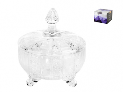 Ваза с крышкой гранение 12см