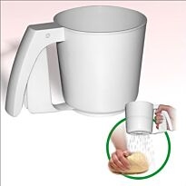 Сито-кружка 250мл для муки, пластик., БЕЛЫЙ