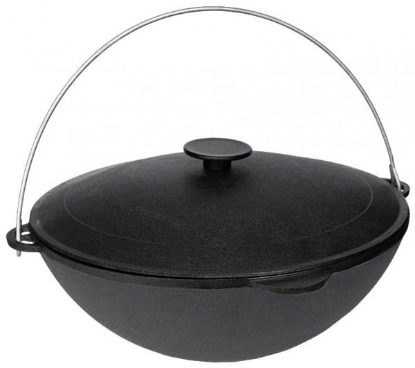 Казан 8л чугунный с крышкой татарский