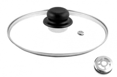 Крышка стекл. 16см с мет. обод + усилен.пароотвод