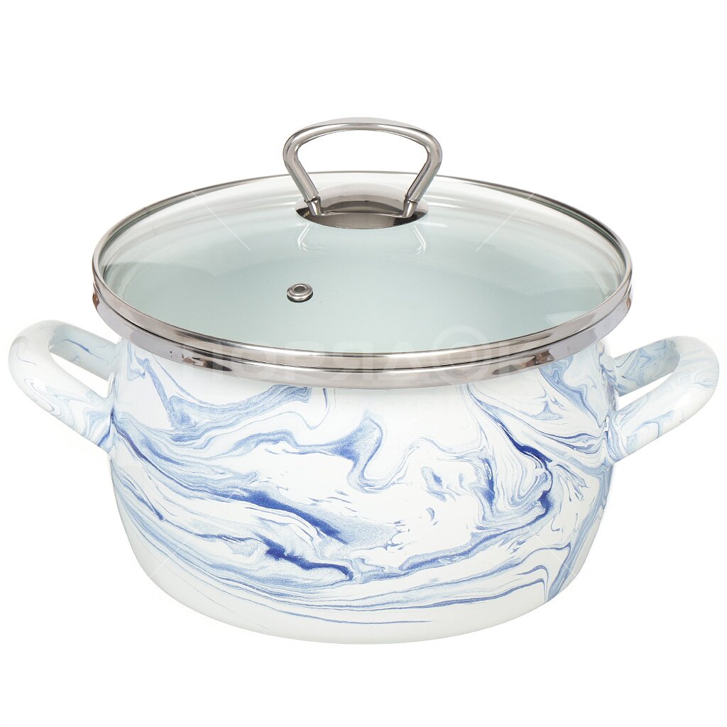 Кастрюля эм. 3,0л 1-2430111 сфера Шейк, бел-синий