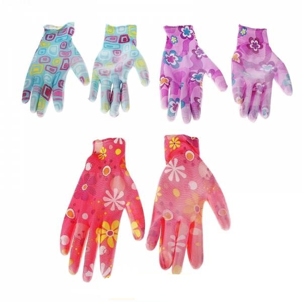 Перчатки нейлоновые с обливом цв.(Садовые)