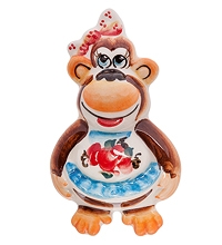 Магнит "Обезьянка" цв. (Гжельский фарфор)