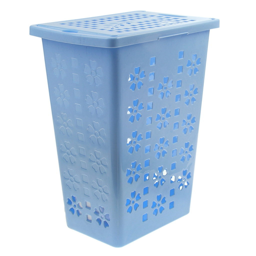 Корзина для белья Виолетта, белая, 30л 