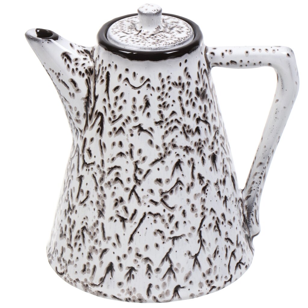 Кофейник 0,7л, керамика, Тирамису Ностальция, бело-черный