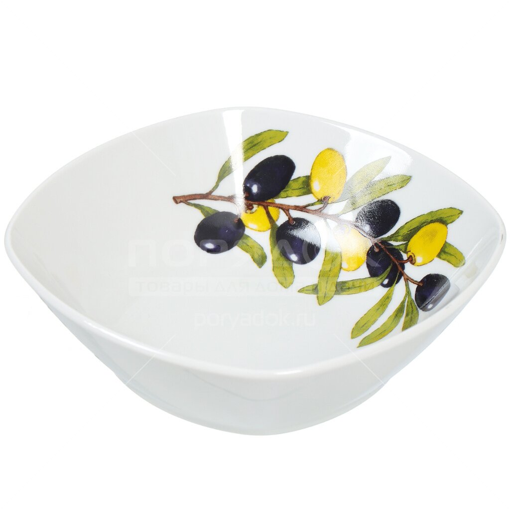 Салатник 550мл "Оливки" квадрат 