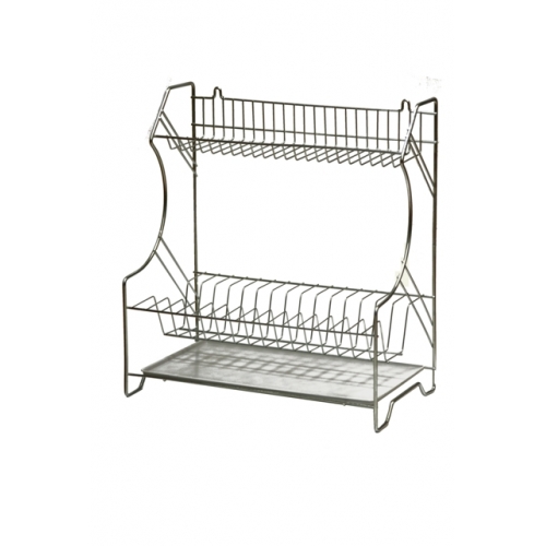 Тарелкосушка универ.+поддон хром 40*40*23см "Ламбертех"