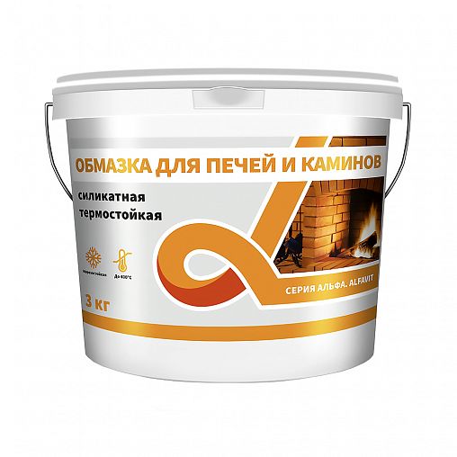 Обмазка для печей и каминой белая 3кг АЛЬФА