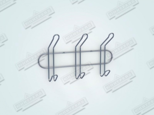 Вешалка для одежды 3 крючка хром Юнитрейд