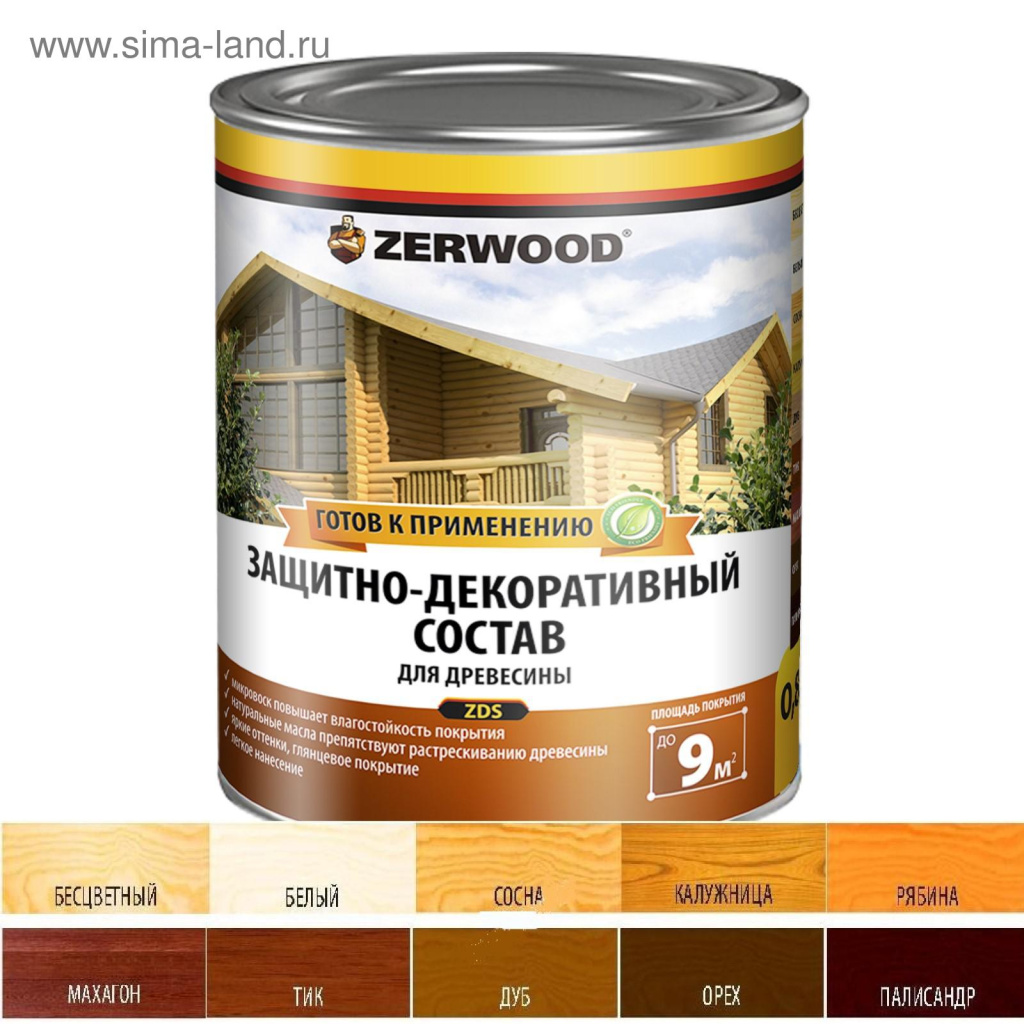 Защитно-декоративный состав "Zerwood ZDS" полисандр, 0,85л