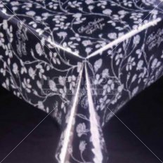 Клеенка стол. "Сильвано", Прозрачная (Серебро)