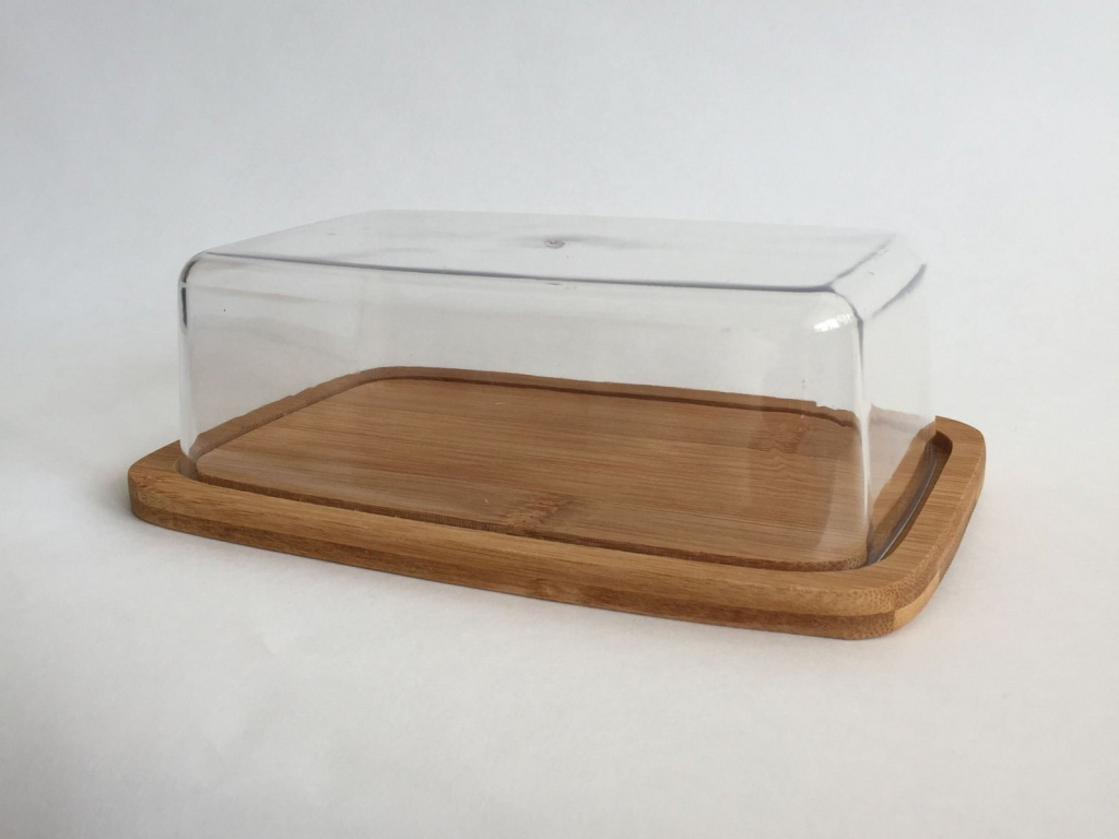 Масленка  бамбук с пласт.крышкой КТ-МС-01