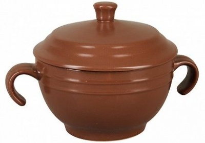 Супница с крышкой 650мл, коричневая