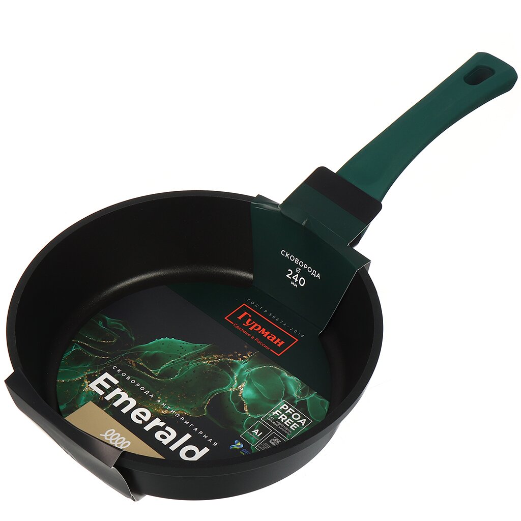 Сковорода 24см "Гурман", а/пр., черная, индукция