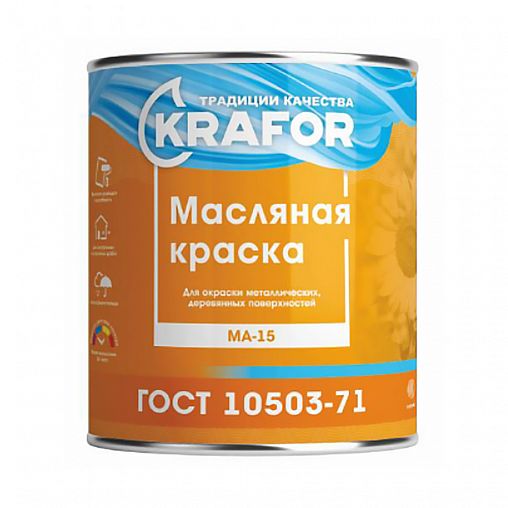 Краска МА-15 Желез.сурик 0,9кг "Krafor"