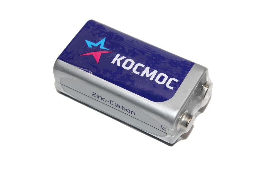Батарейка Космос 6F22 (1S) (9V) крона марганцево-цинковая