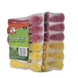 Прищепка бельевая пластик. "Умничка" 12шт д/деликат.тканей