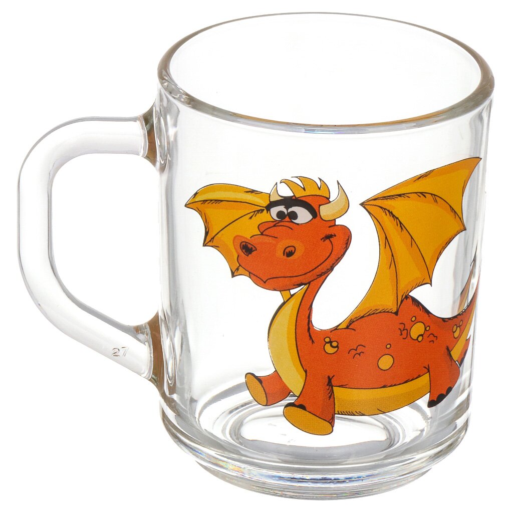КРУЖКА 200мл, стекло, Дракончик Чешуйка