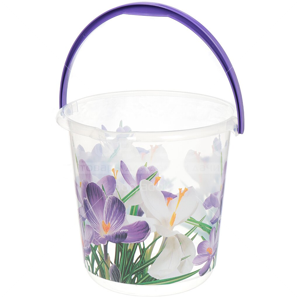 Ведро 5л без крышки со сливом Крокусы