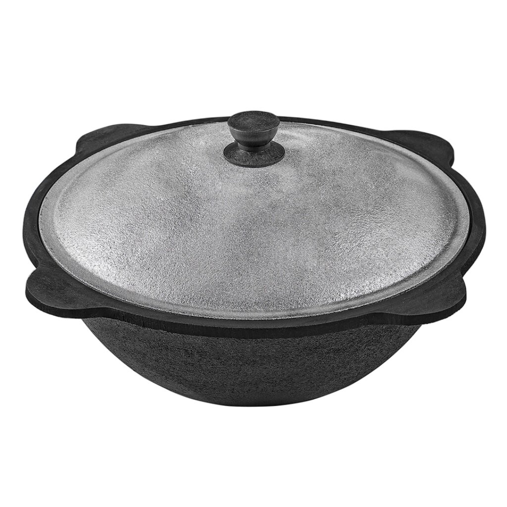 Казан 12л чугунный + крышка алюминий