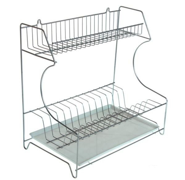 Сушилка для посуды настенно-настольная, двойная с поддоном