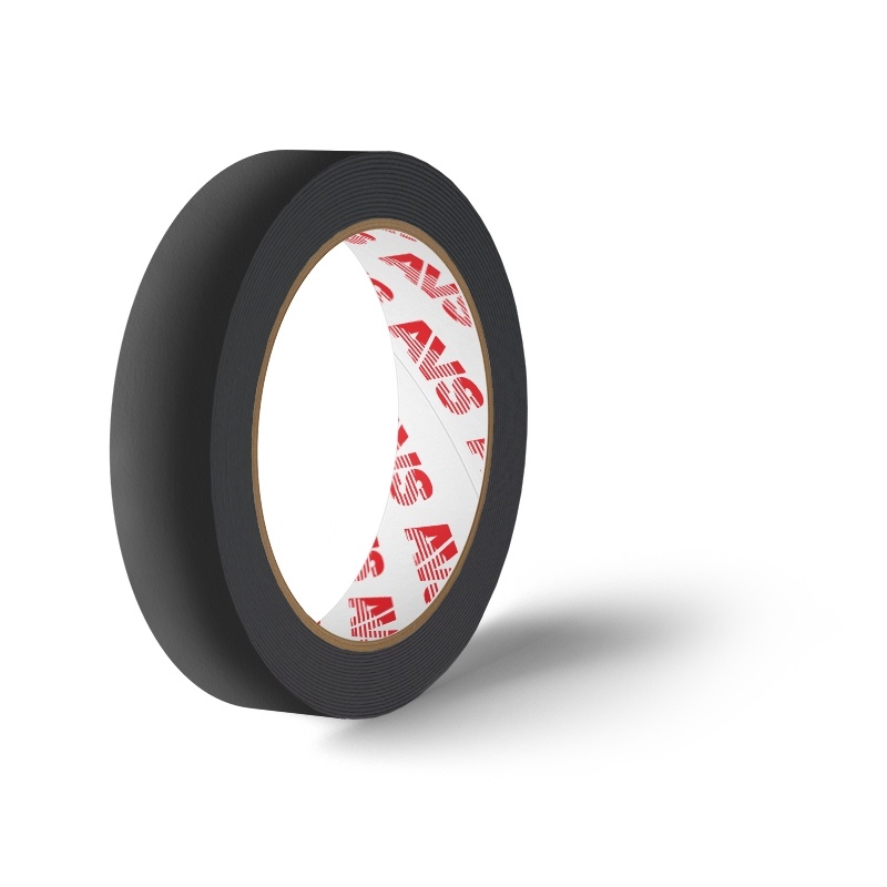 Лента клеящая двухсторонняя, 15мм*5м, черная, AVS